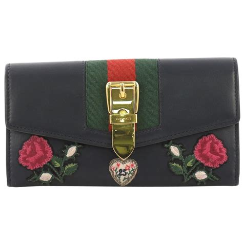 gucci sylvie leather continental wallet|Gucci continental wallets for women.